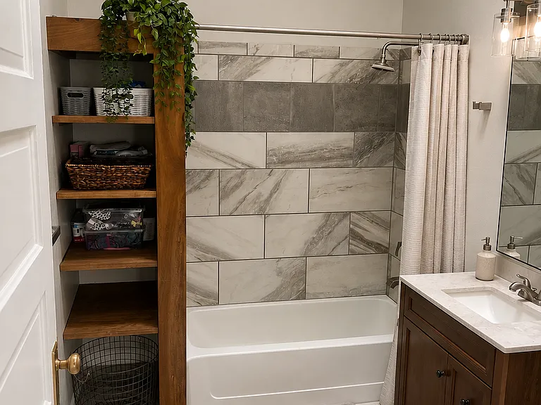 Main bathroom, with skylights