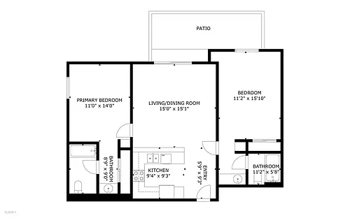 Floor plan Two Bedroom Dual