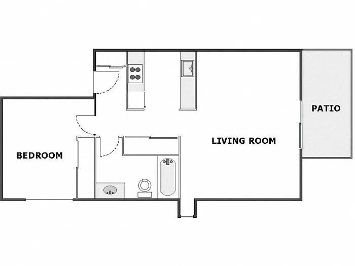 Floor plan 1 Bed / 1 Bath: Type C