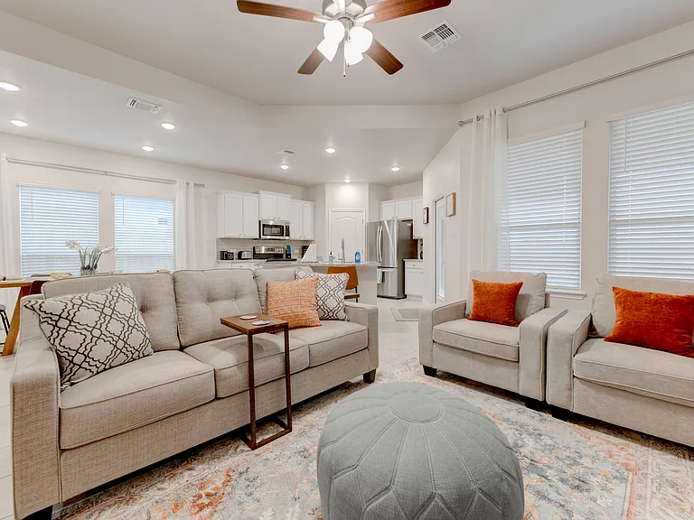 Spacious living room fully furnished