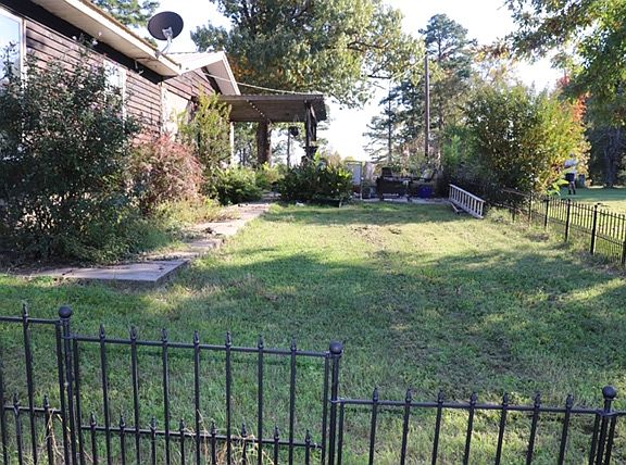 fenced back yard 
