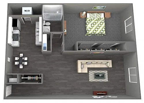 Floor plan 1 Bed 1 Bath N