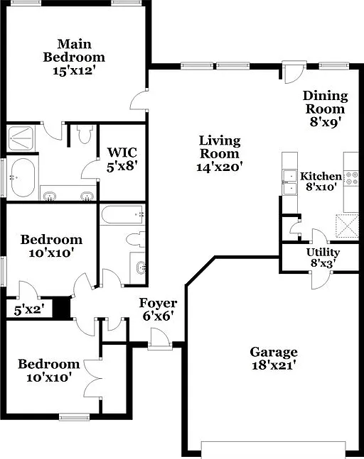 3 bed, 2.0 bath, 1394 sqft, $1,700 — Photo 2