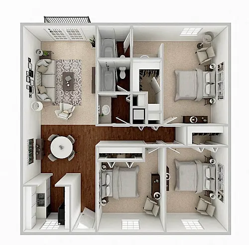 Floor plan 3 Bed 2 Bath
