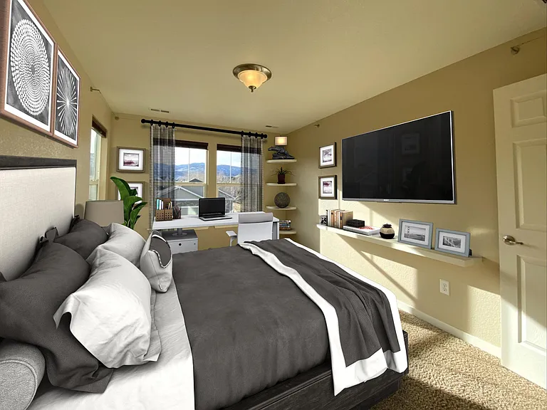 Virtual staged - Upper level - bedroom 4 (14' x 11').
