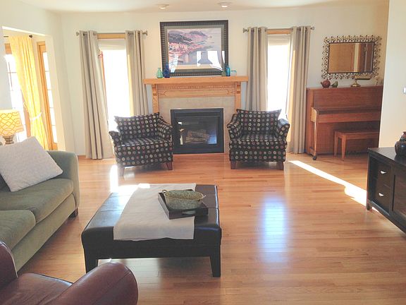 Living area's gas fireplace