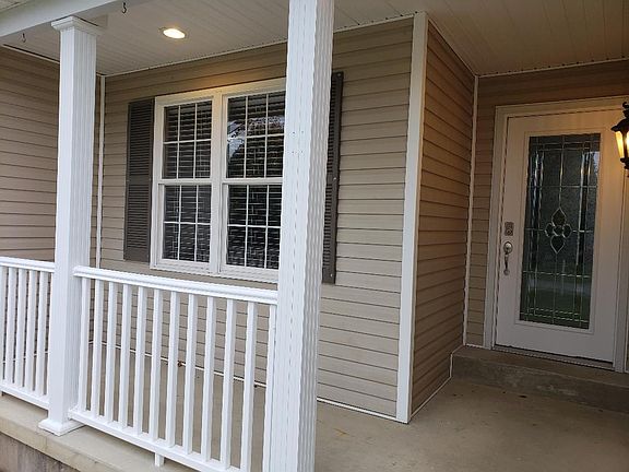 Front Porch sitting !! Beautiful Heirloom glass entry door with digital deadbolt ...... no longer have to search for keys !!