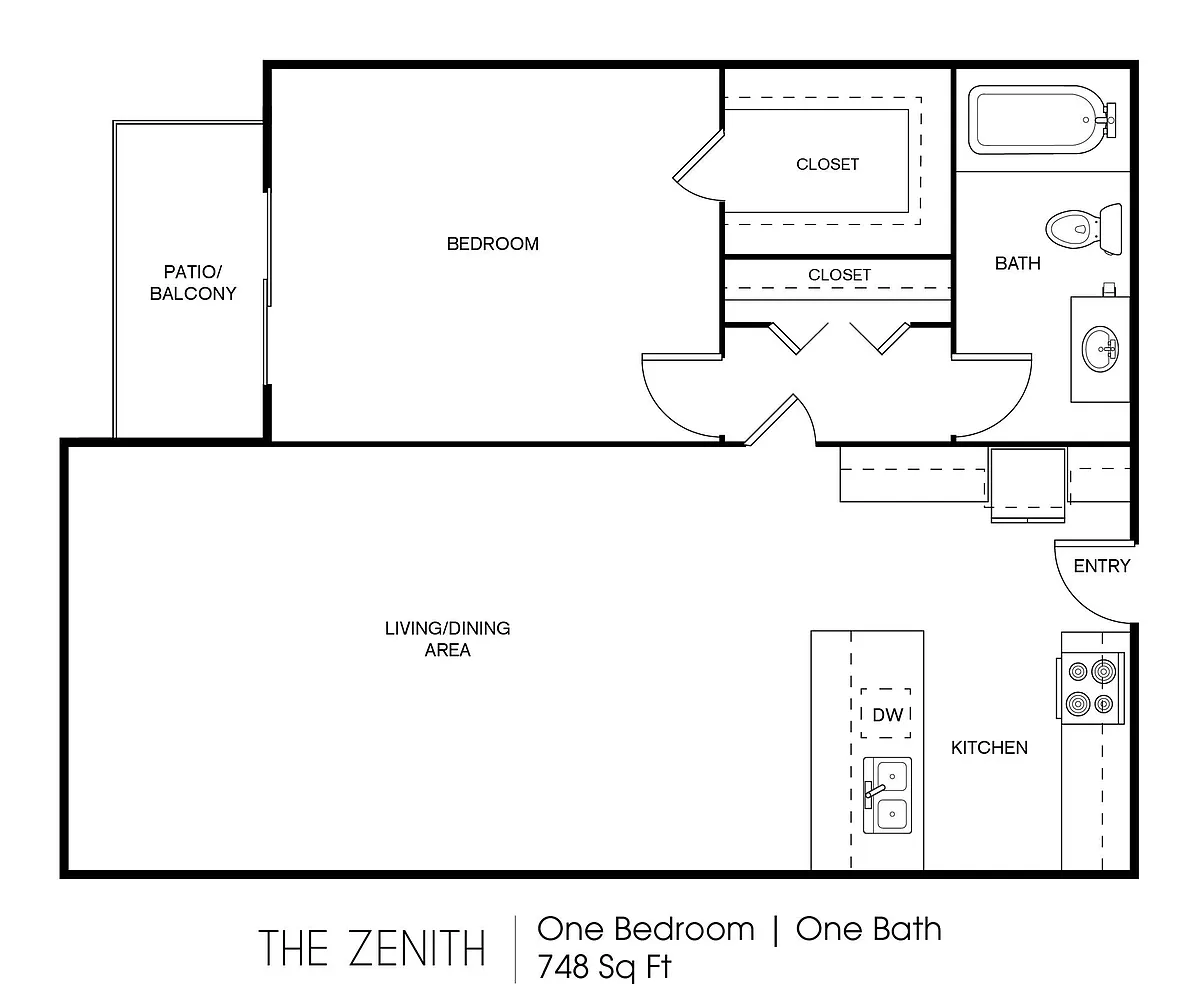 Floor plan 1-Bedroom