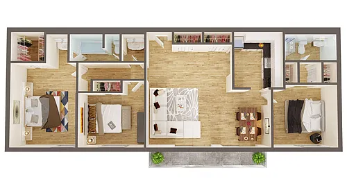 Floor plan 3br. Flat