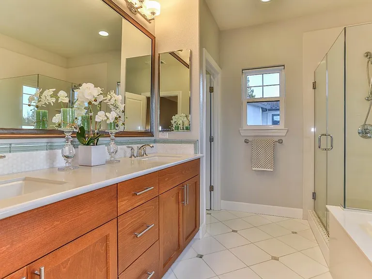 Primary bedroom double sink vanity