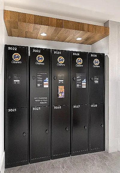 The Tide Dry Cleaners lockers at One Rangers Way
