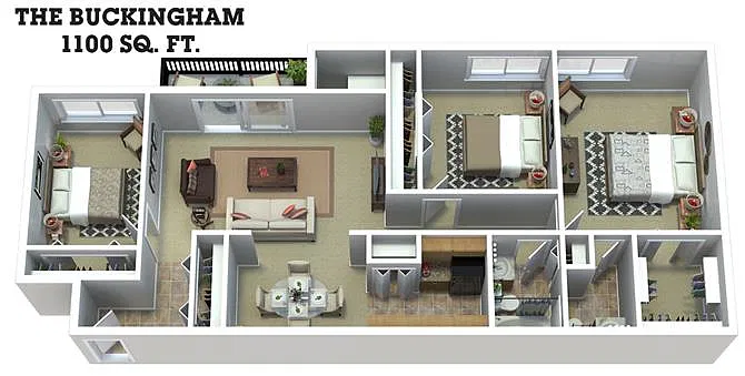 Floor plan 3Bedroom 1.5BA