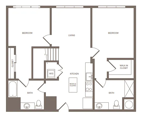 Floor plan 2 Bed/2 Bath-H