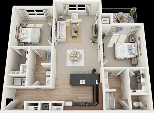 Floor plan 2 Bed Highwoods