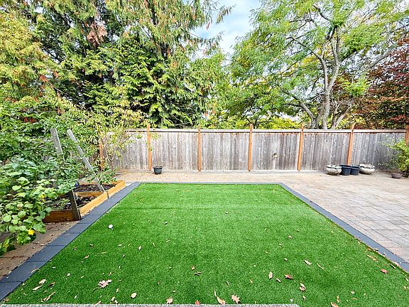 Low maintenance backyard with fruit trees