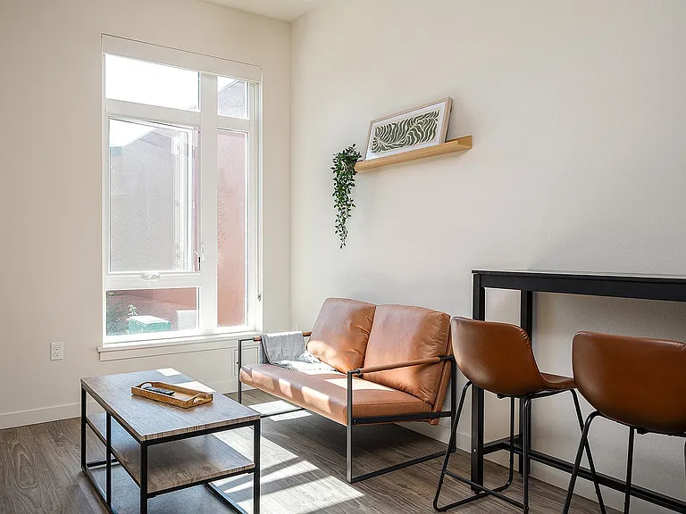 Fully Furnished One-Bedroom, One-Bathroom Floor Plan