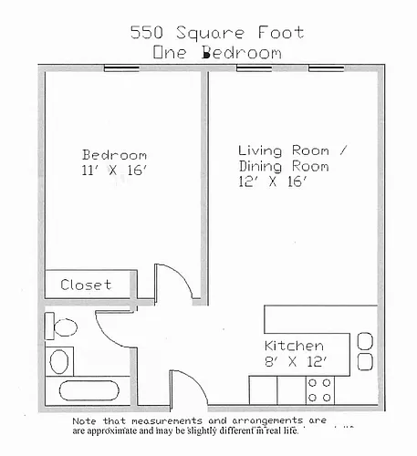 Floor plan 1 Bedroom