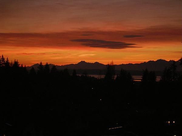 Sunset view from top deck