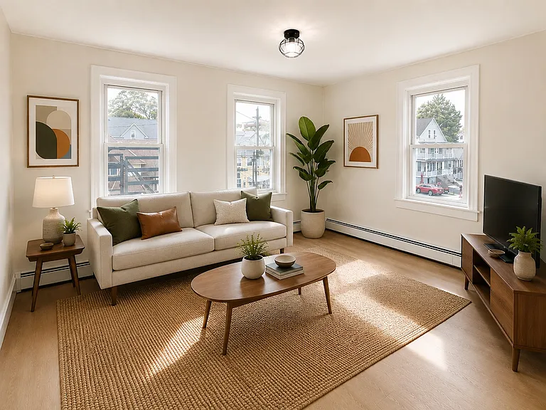 Virtually staged Living Room