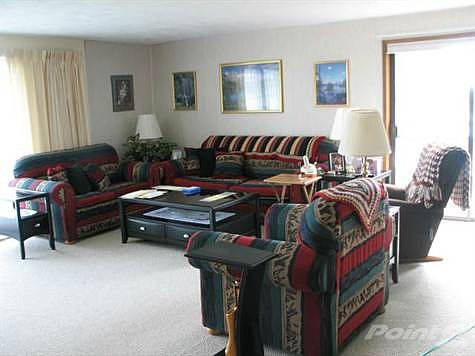 Living Room with View and Deck with seating area