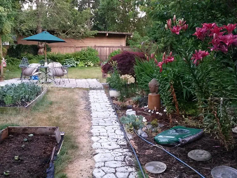 back garden with complete privacy