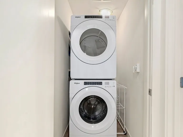 Laundry Closet with Full-Size Washer and Dryer
