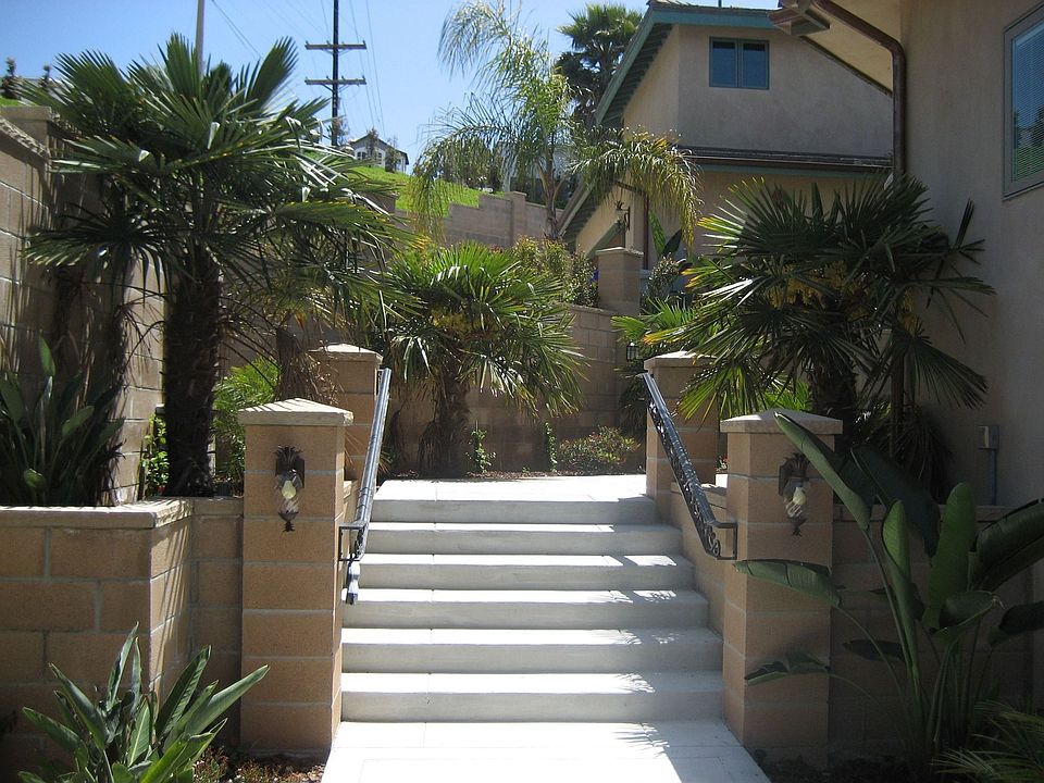 Private entrance with small patio.