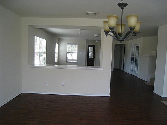 View of dining room and living room.