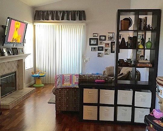 Open floor plan and hardwood floors