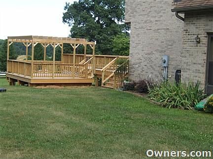 View of deck from the side yard