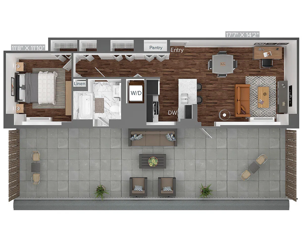 Floor plan A11-PH07-774sq-terrance
