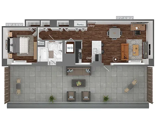 Floor plan A11-PH07-774sq-terrance