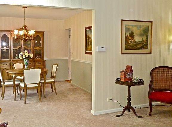 Living room into dining room