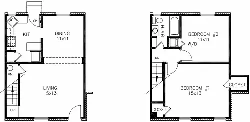 Floor plan 2 bed 1 bath