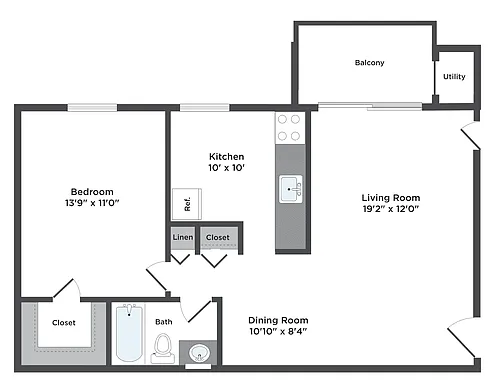 Floor plan One Bedroom