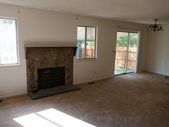 Living room with fireplace