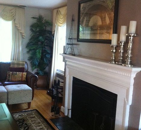 Living room fireplace