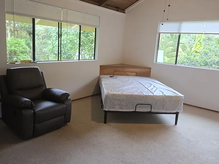Partial Furnished with Queen Bed and Recliner.