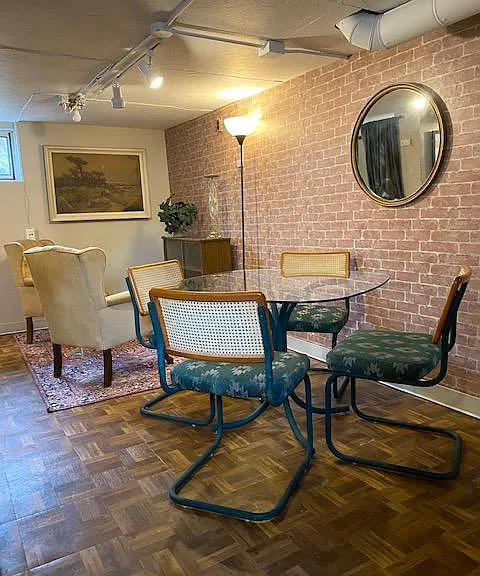 Combination dining and living room area