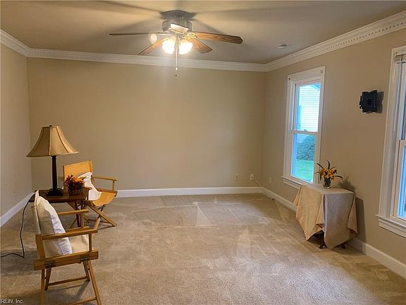 Freshly painted and carpet cleaned.  Crown molding and a TV mount for your use!