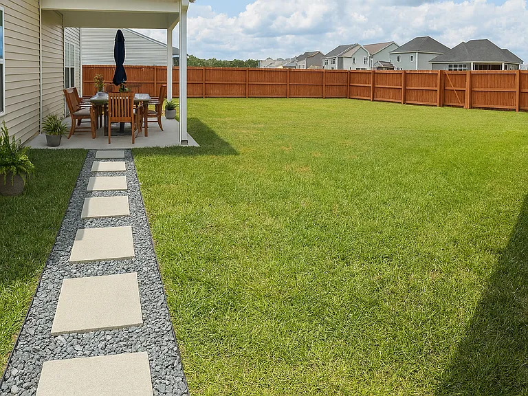 Backyard with additional 6x12 uncovered patio.