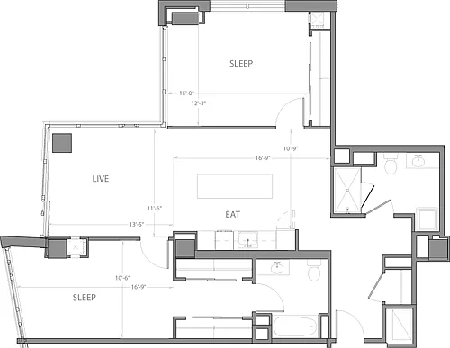 Floor plan 2 Bedroom F
