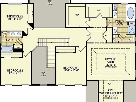 New Home Roosevelt Side Entry 2nd Floor Floor Plan From Hallmark Homes