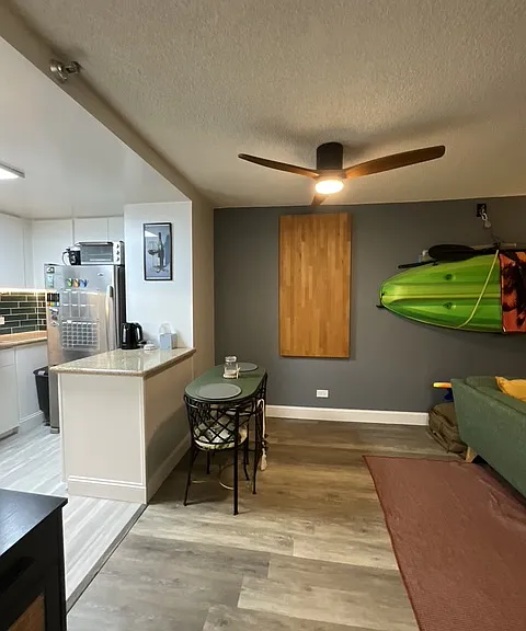 living room and kitchen