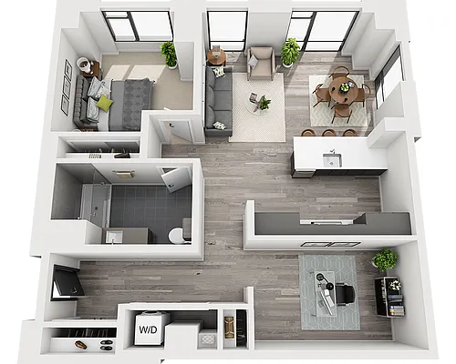 Floor plan One Bedroom A1BV