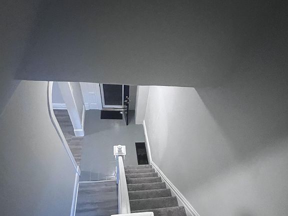 Carpeted stairs