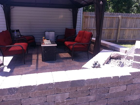 Side shot of waterfall