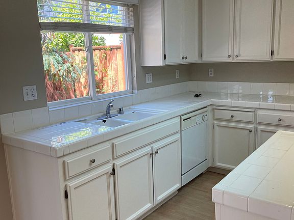 Kitchen sink overlooks the back yard