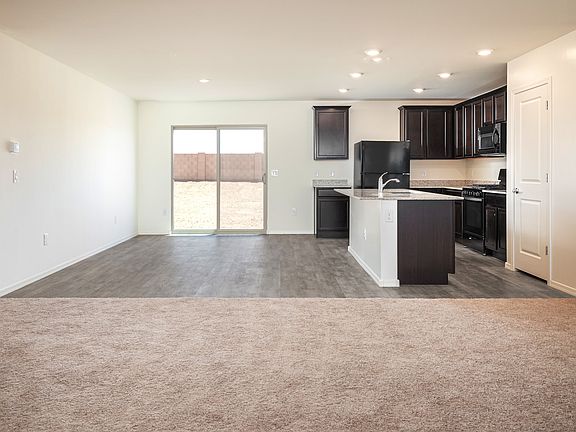 Open-concept layout, with a spacious fa