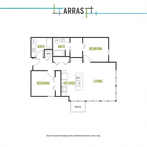 Floor plan Two Bed Two Bath B 2